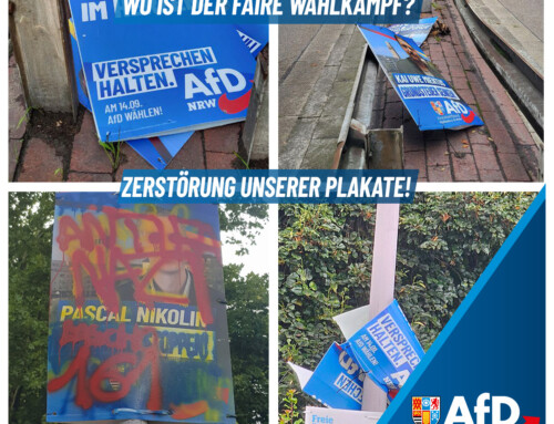 Zerstörte Wahlkampfplakate
