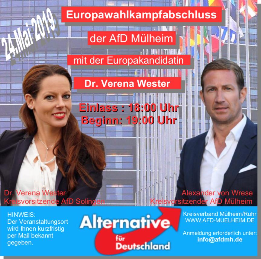 Europawahlkampfabschluss der AfD Mülheim mit Dr. Verena Wester - AfD Kreis  Mülheim